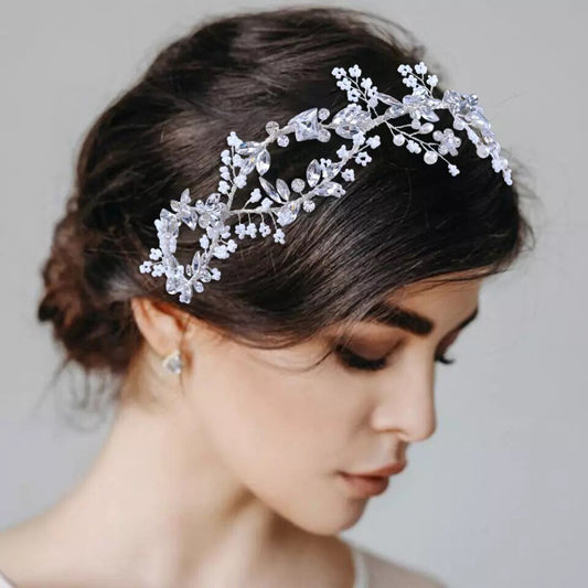 Silver Hair Vine/ wedding hair accessories for brides, bridal accessory, Delicate wedding headband,  rhinestone wedding crown boho wedding