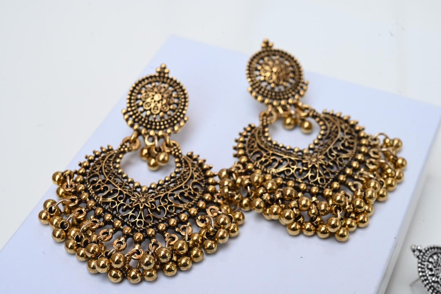 Antique Chaandbali/ Indian Earrings, Pakistani Earrings, Jhumka, Desi Earrings, Afghan Ethnic Tribal Boho Gypsy Earrings, Indian jewellery